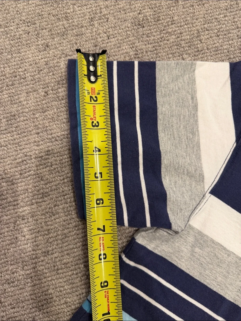 GAP KIDS Navy Cotton Polo with White, Gray and Light Blue Stripes SIZE XL-12